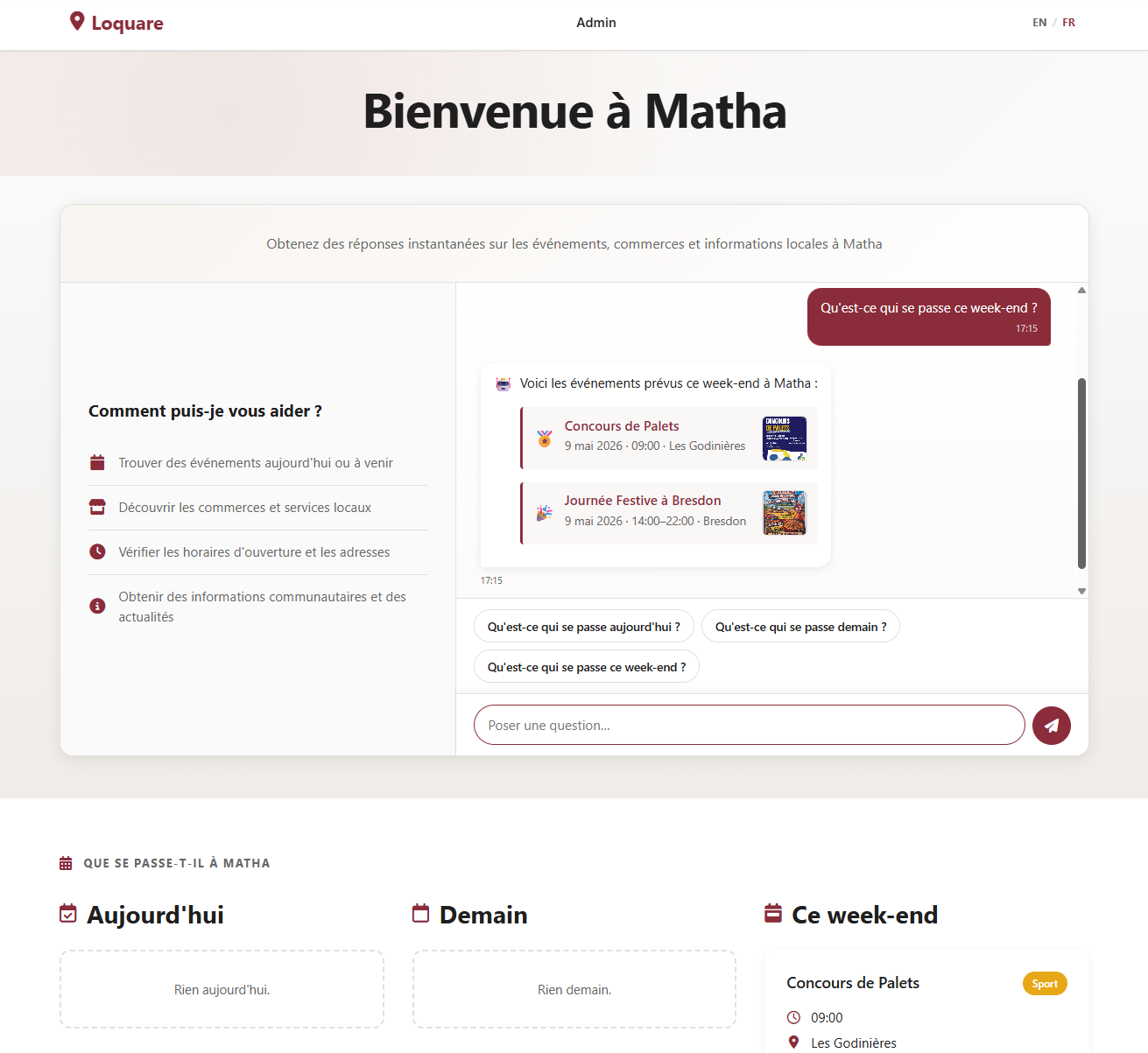 Page d'accueil Loquare
